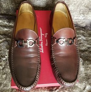 Salvatore Ferragamo Men's Brown Leather Loafers